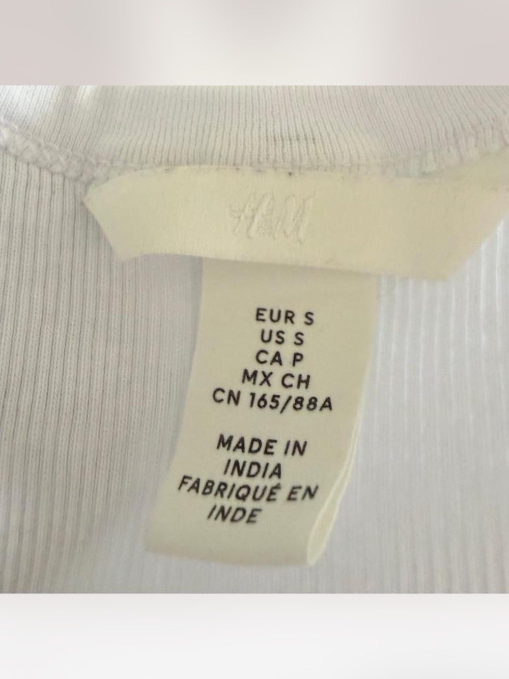H&M White Ribbed Tank Top - Picture 2 of 2